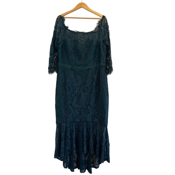 City Chic Floral Lace Maxi Dress Womens 18 Whimsigoth Forest Fairy Green Formal - Picture 1 of 15